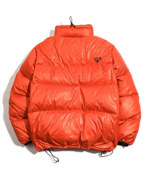 Глянцевый пуховик orange