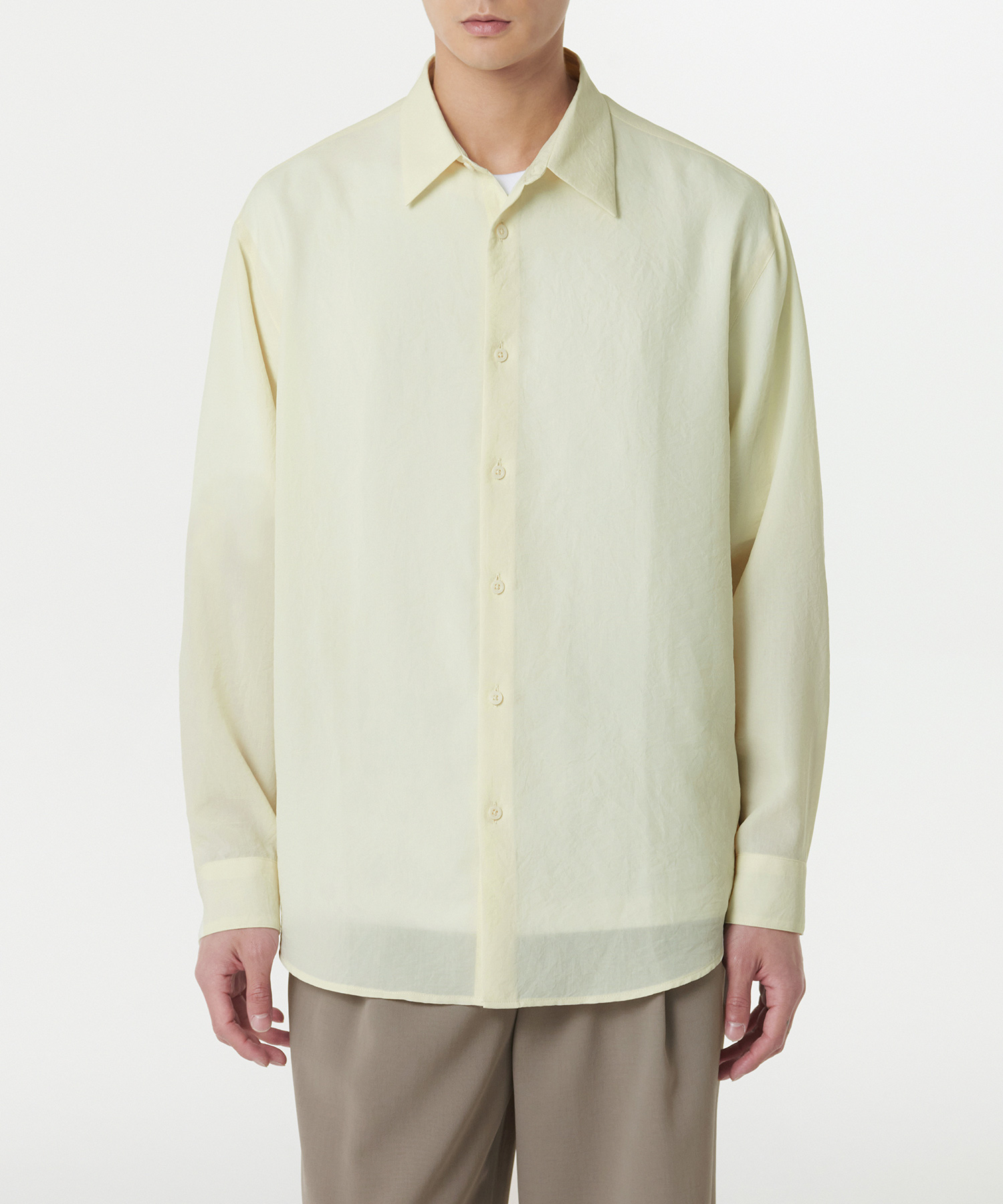 RELAXED LINEN LIKE рубашка [LEMON]