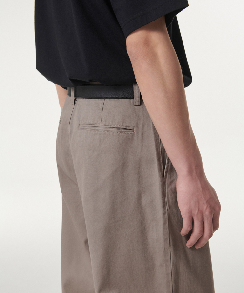 Two Pleat Wide Chino Pants [Tofu Beige] thumbnail 6