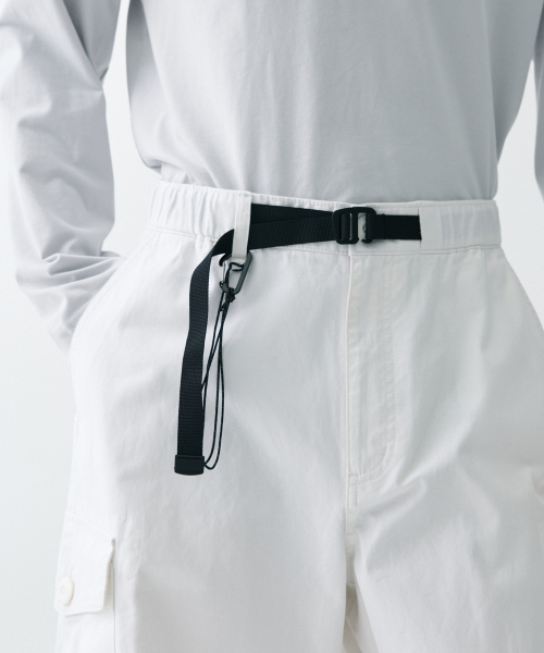Широкие карго брюки с ремнем (White)