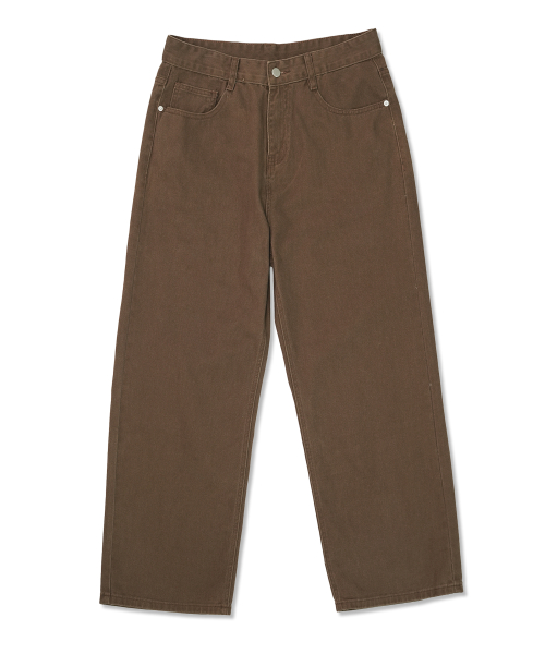 Базовые широкие хлопковые брюки Brown