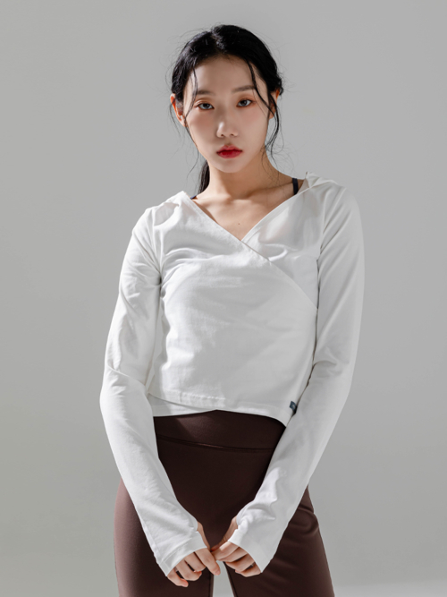Женское худи с запахом для йоги Cotton Slim 3TT3342