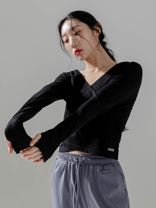Женское худи с запахом для йоги Cotton Slim 3TT3342