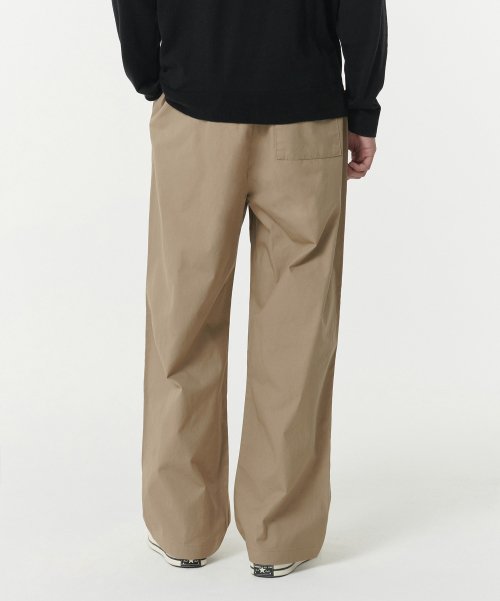 COTTON DEEP TUCK широкие BANDING брюки [BEIGE]