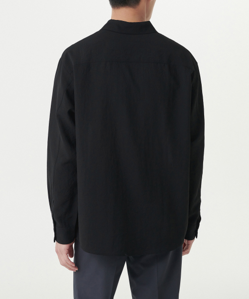 LELAXED LINEN LIKE TUNIC рубашка [BLACK]