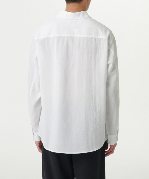 Льняная туника-рубашка relaxed fit [White]