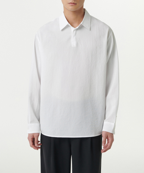 Льняная туника-рубашка relaxed fit [White]