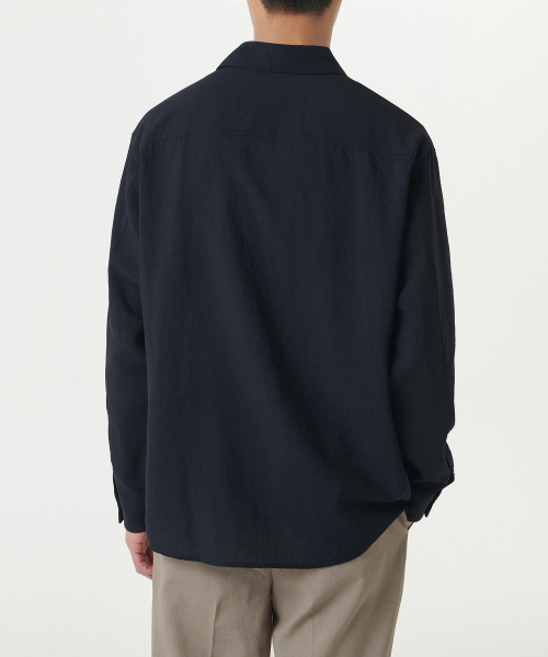LELAXED LINEN LIKE TUNIC рубашка [NAVY]