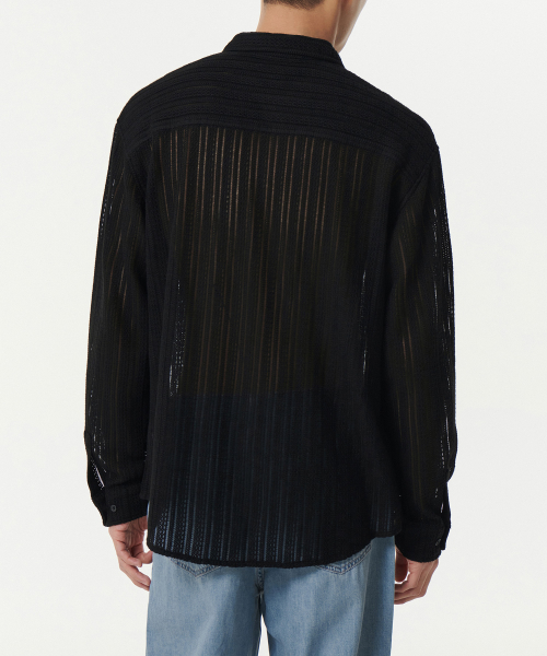 RELAXED CROCHET рубашка [BLACK]