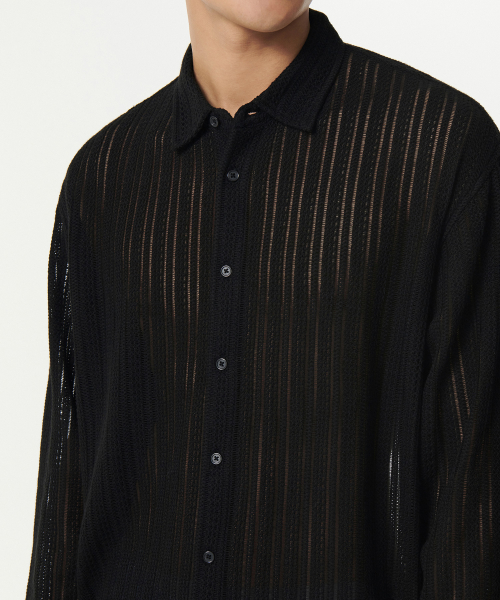 RELAXED CROCHET рубашка [BLACK]