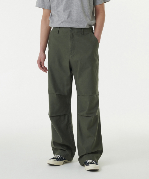 MUSINSA公式 | MUSINSA STANDARD Back Satin Parachute Pants [Khaki] 