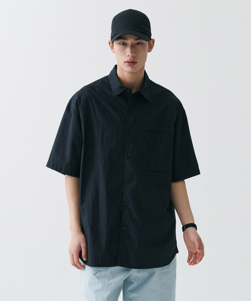 CITY LEISURE CN OVERSIZE SHORT SLEEVE рубашка [BLACK]