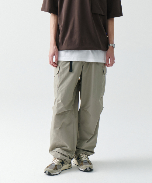 CITY LEISURE NP широкие BELTED CARGO брюки [LEAF BEIGE]