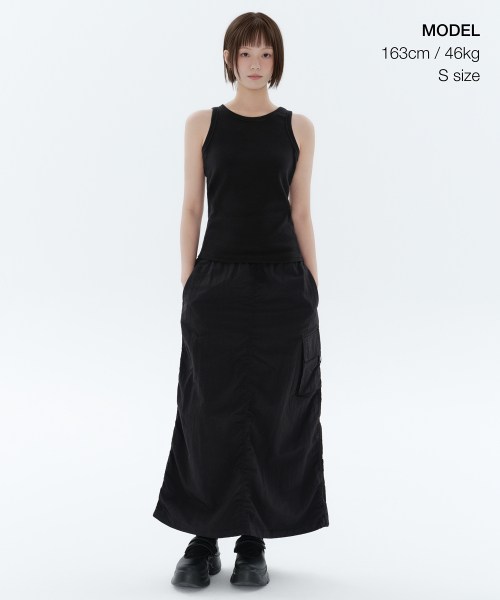 Womens Nylon Parachute Skirt [Black] thumbnail 2