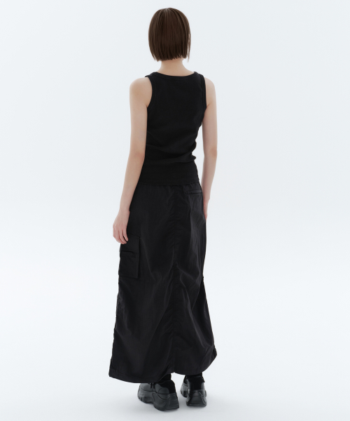 Womens Nylon Parachute Skirt [Black] thumbnail 3