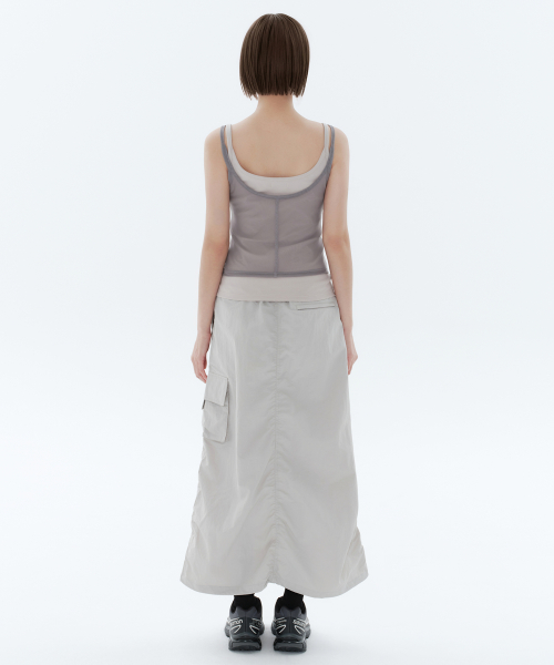 Womens Nylon Parachute Skirt [Ash Gray] thumbnail 3