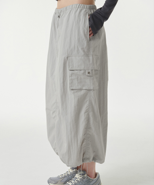 Womens Nylon Parachute Skirt [Ash Gray] thumbnail 6