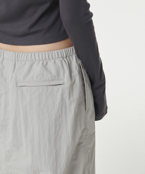 Womens Nylon Parachute Skirt [Ash Gray] thumbnail 8