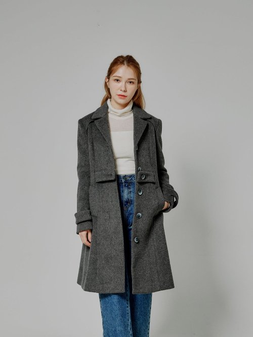 wool flared long пальто