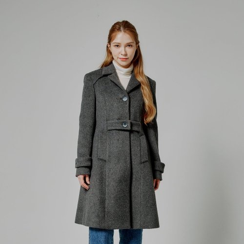 wool flared long пальто