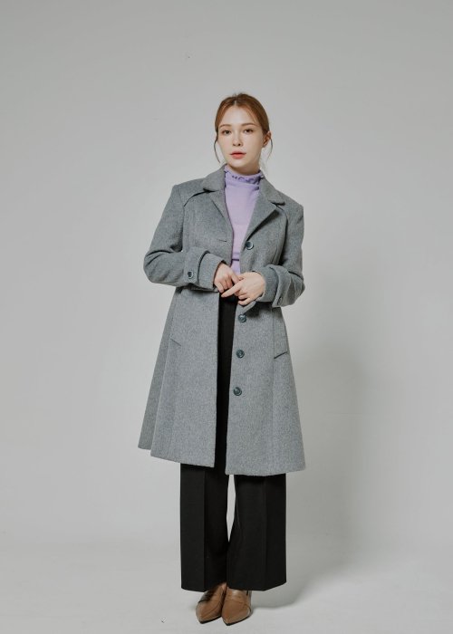 wool flared long пальто