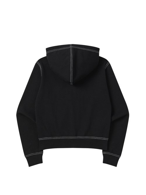 BURST INTO ROSE HOOD ZIP-UP BLACK
