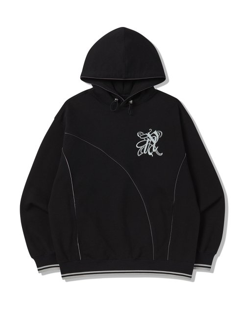 EMBLEM LINING HOODIE BLACK