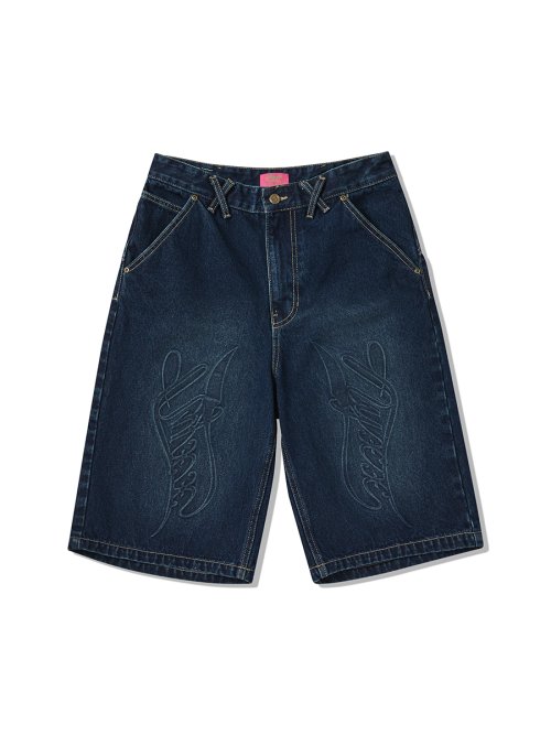 вышитый DENIM полукапри INDIGO
