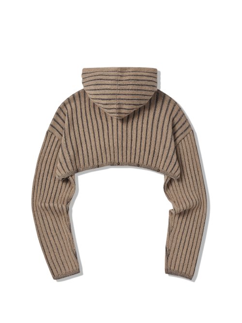 резинка трикотаж болеро с капюшоном BEIGE