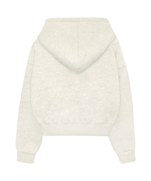 Fleece Cropped ZiP Hoodie бежевый