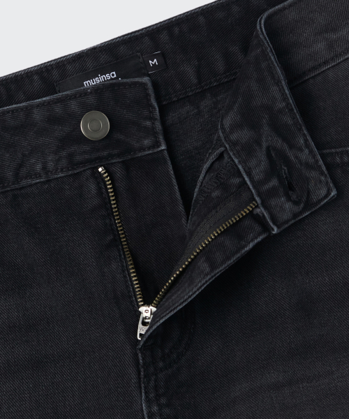 Women's Low Rise Denim Mini Skirt [Washed Black] thumbnail 5