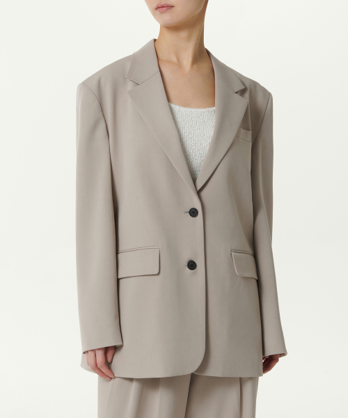 WOMENS OVER SHOULDER OVERSIZE BLAZER [WARM SAND]