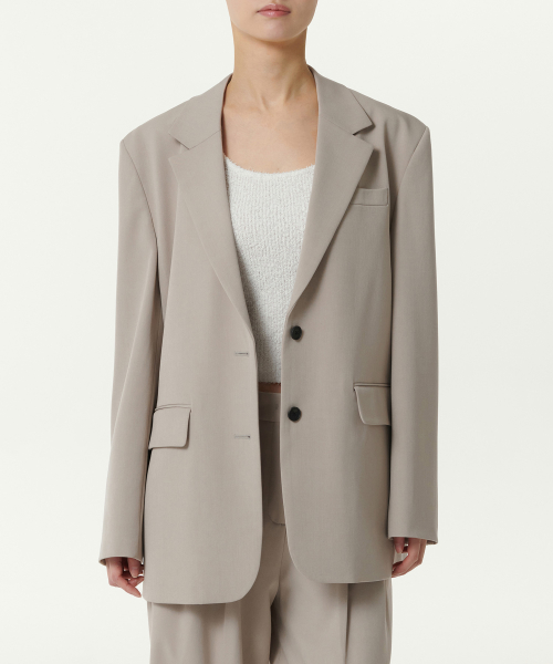 WOMENS OVER SHOULDER OVERSIZE BLAZER [WARM SAND]