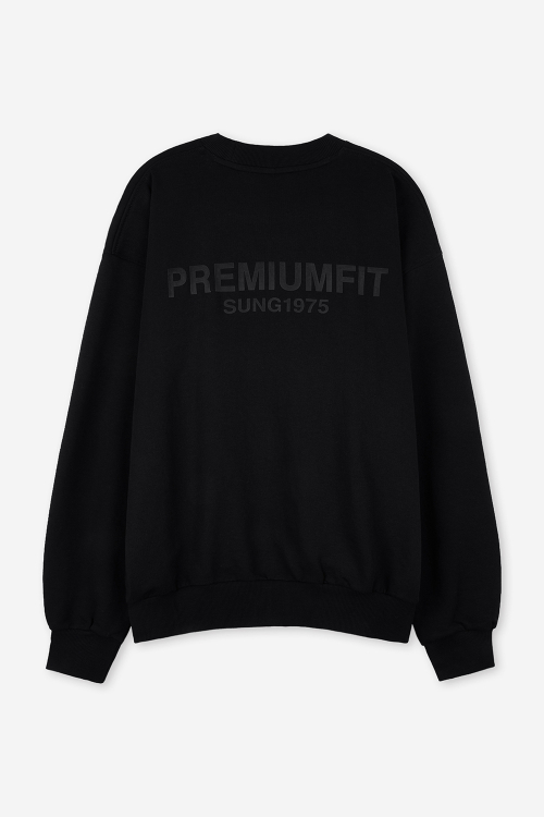 MUSINSA | SUNG1975 Curved logo sweatshirt [black] / 3 SIZE