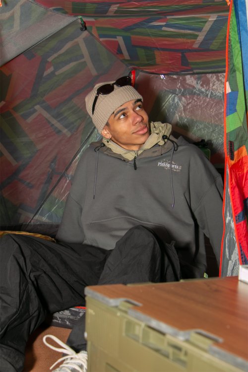 E.H.E.S Button Hoodie(Charcoal)