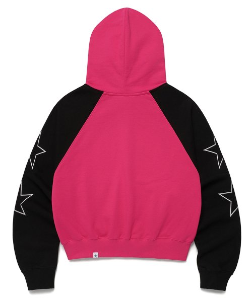 W RAGLAN BLOCK ZIP UP HOODIE PINK(CV2ESFM480A)
