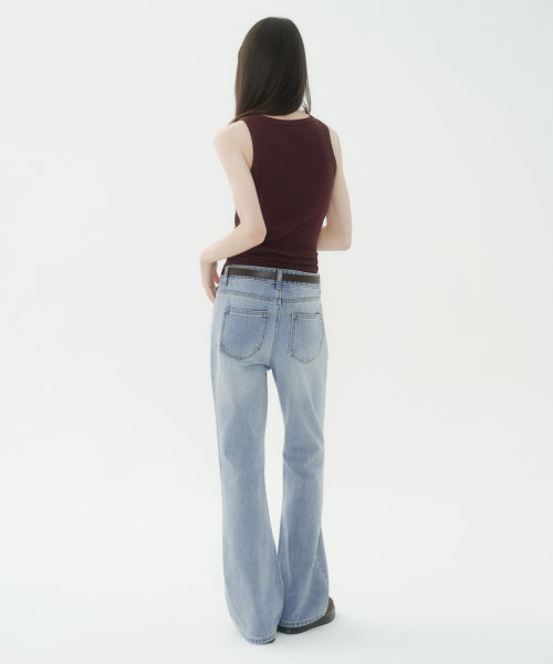 WOMENS BOOTS CUT DENIM PANTS [светлый INDIGO]
