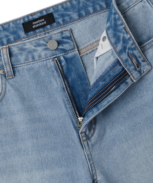 WOMENS BOOTS CUT DENIM PANTS [светлый INDIGO]