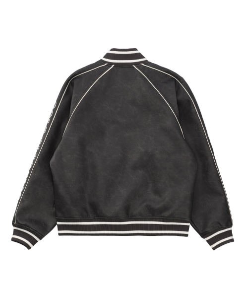 PIPING LEATEHR JUMPER [CHARCOAL]