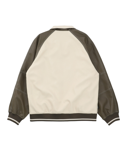 STITCH POINT LEATHER JUMPER [IVORY]