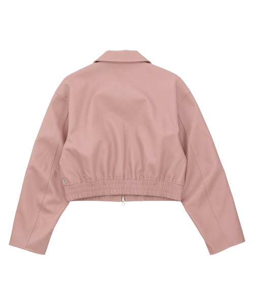 эко-кожа укорочен джампер [PINK]