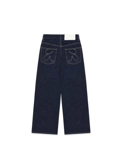 MUSINSA公式 | GLOWNY 901 LOW-RISE WIDE LEG JEANS (DEEP BLUE)