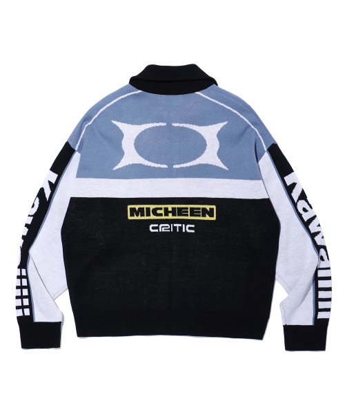 KWAIIIII RACING ZIP-UP KNIT BLUE