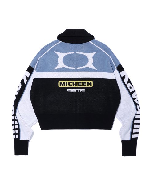 KWAIIIII RACING ZIP-UP KNIT BLUE
