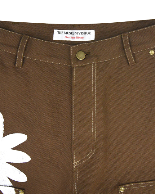 HAND PAINTED FLOWER CITY PANTS (BROWN)