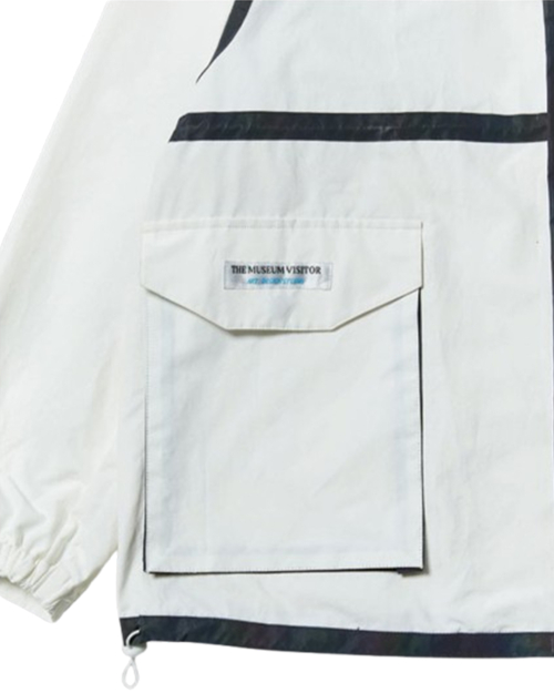 ART WORK PRINTED REFLECTIVE JACKET (WHITE)