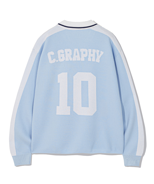 C.GRAPHY футбольный трикотаж с V-образным вырезом — Sky Blue