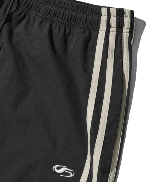 Nylon Double-Pleat Track Pants - Black thumbnail 9