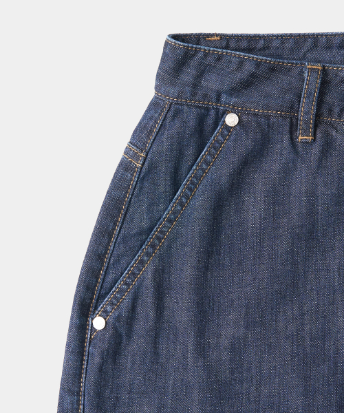 Широкие джинсы карго под лен (MEDIUM INDIGO)