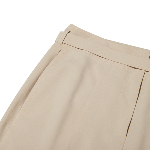 Брюки с двумя складками и ремнем [beige]